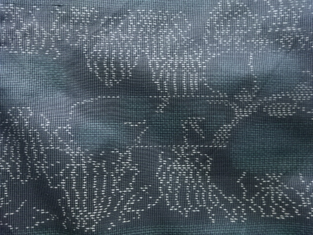 アンティーク　抽象模様織出し本場泥大島紬着物